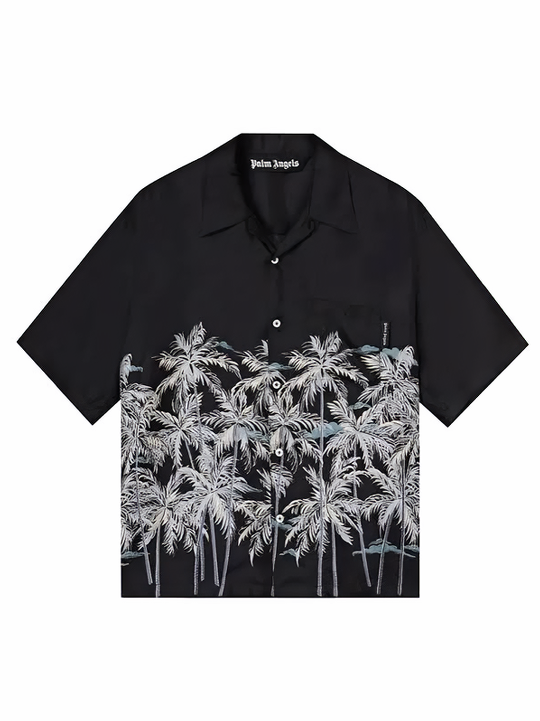 Palm Angels Allover Palms Bowling Shirt Black/White