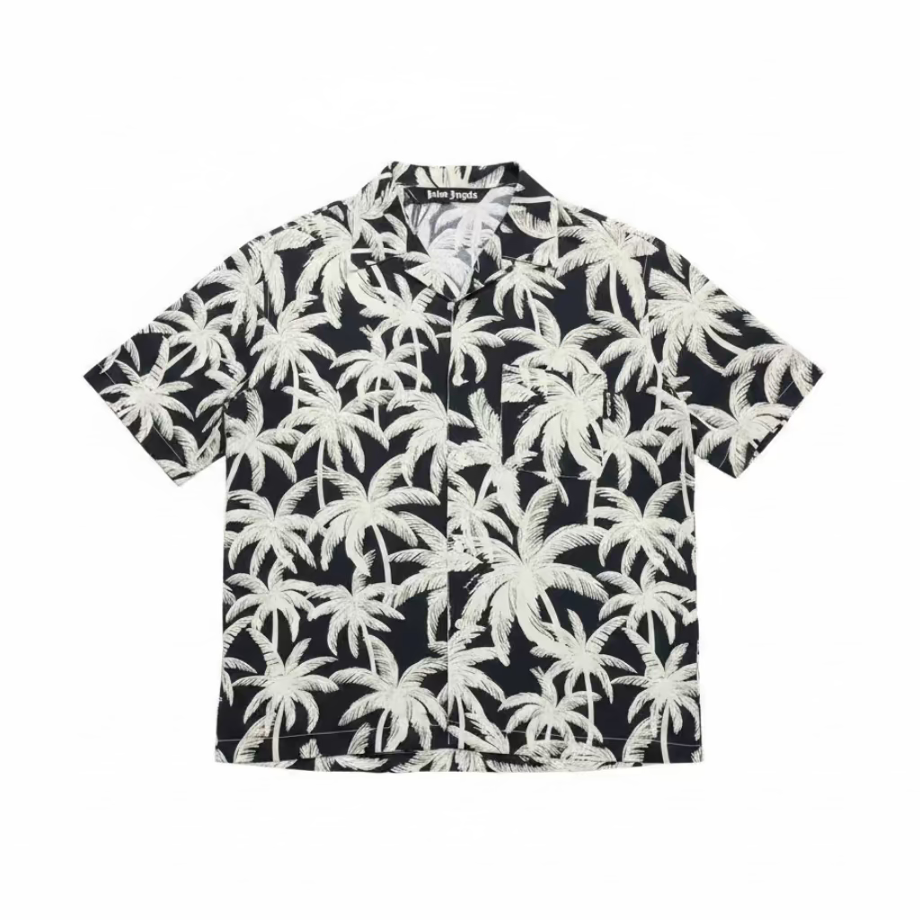 Palm Angels Palms Allover Shirt Black/White