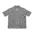 Palm Angels Damier Print Bowling Shirt Black/White/Red