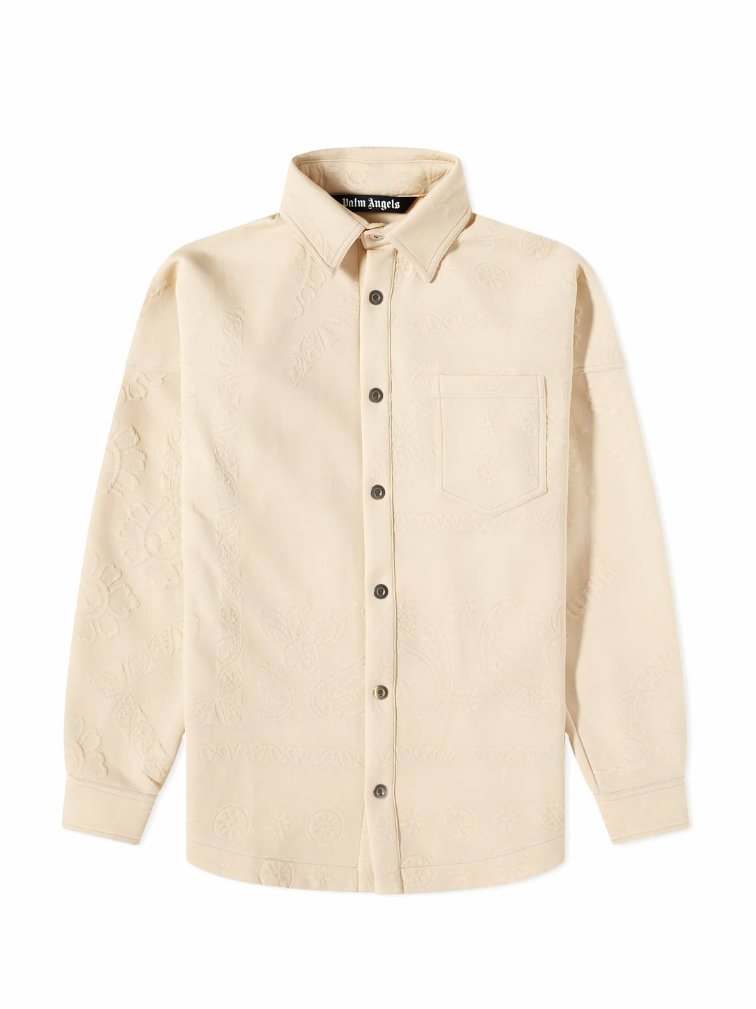 Palm Angels Embossed Bandana Overshirt Cream