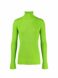 Off-White Helvet Fine Knit Rib Turtleneck Green