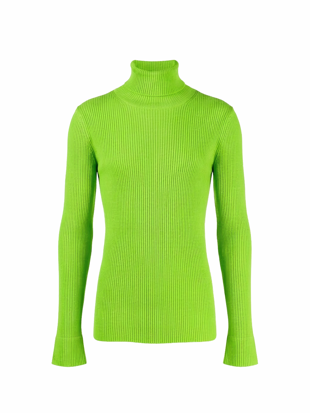 Off-White Helvet Fine Knit Rib Turtleneck Green