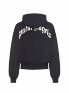 Palm Angels Curved Logo Hoodie Black