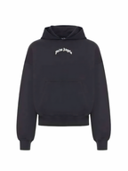 Palm Angels Curved Logo Hoodie Black