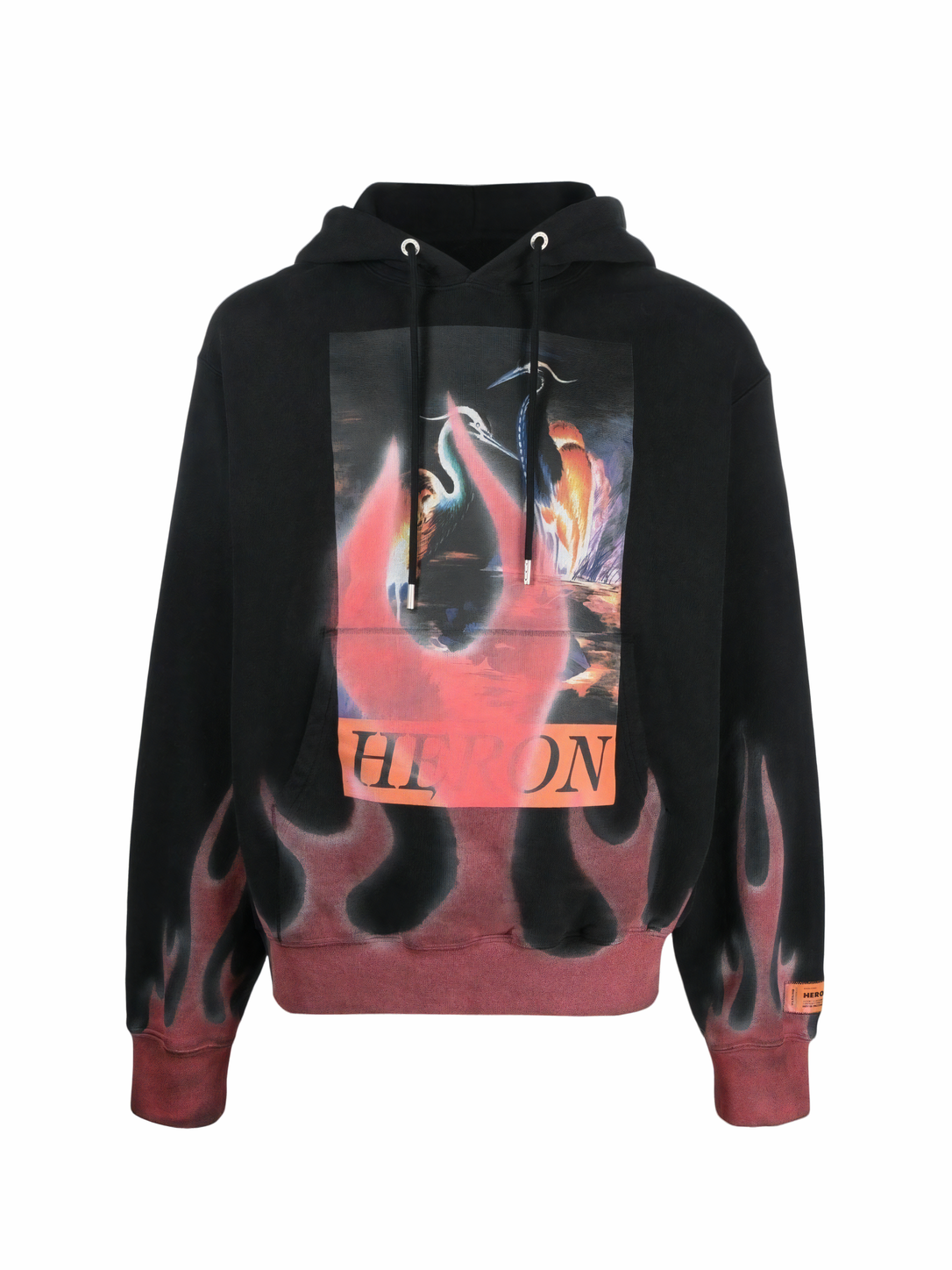 Heron Preston Heron Time Flames Hoodie Black/Red