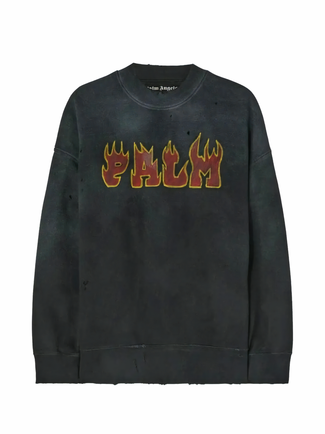 Palm Angels Logo Flames Vint Crew Black/Red