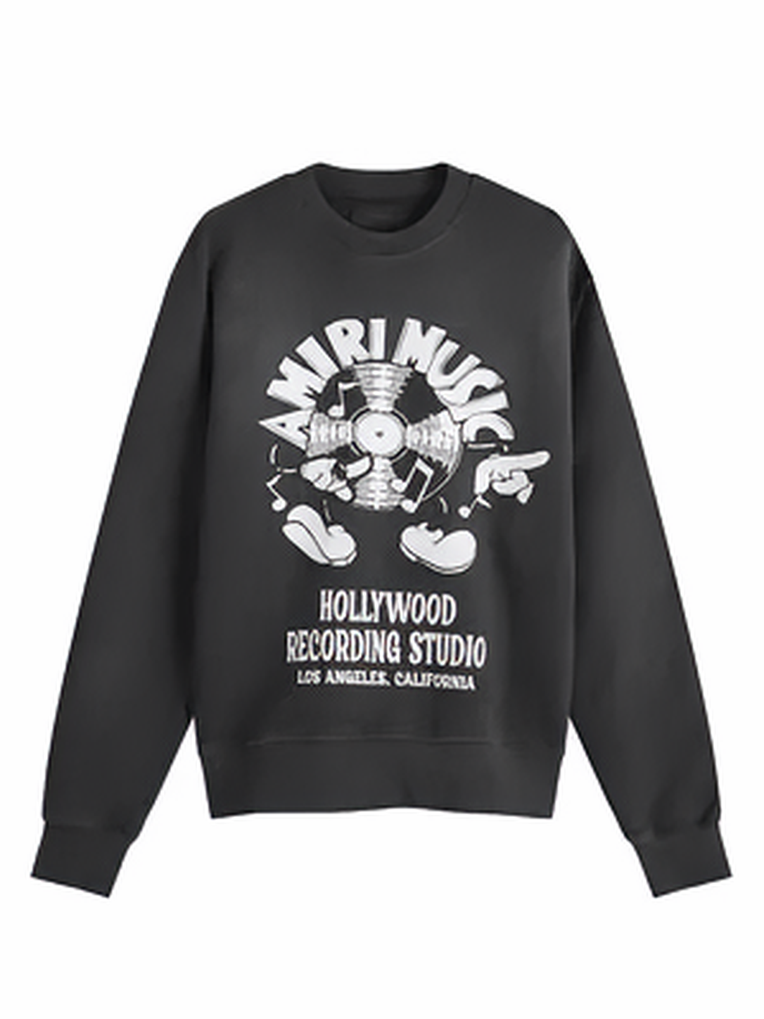 Amiri Music Record Crewneck Sweatshirt Black