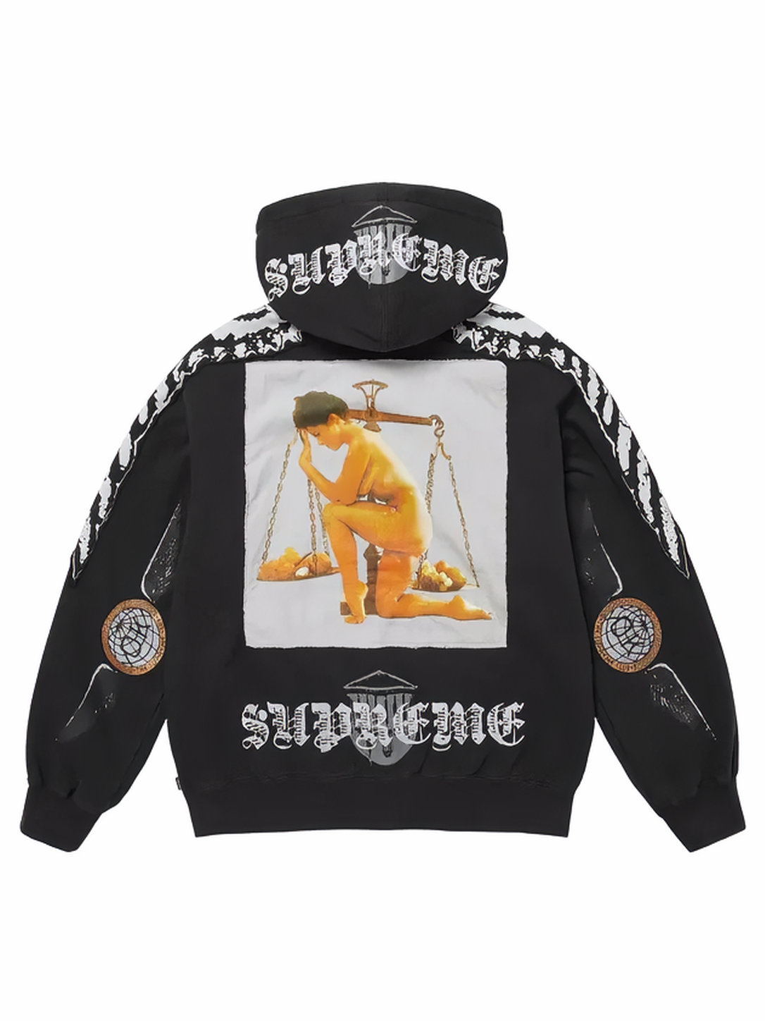 Supreme Wings Zip Up Hooded Sweatshirt Black