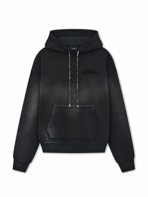 Amiri Bleach Bandana Hoodie Black