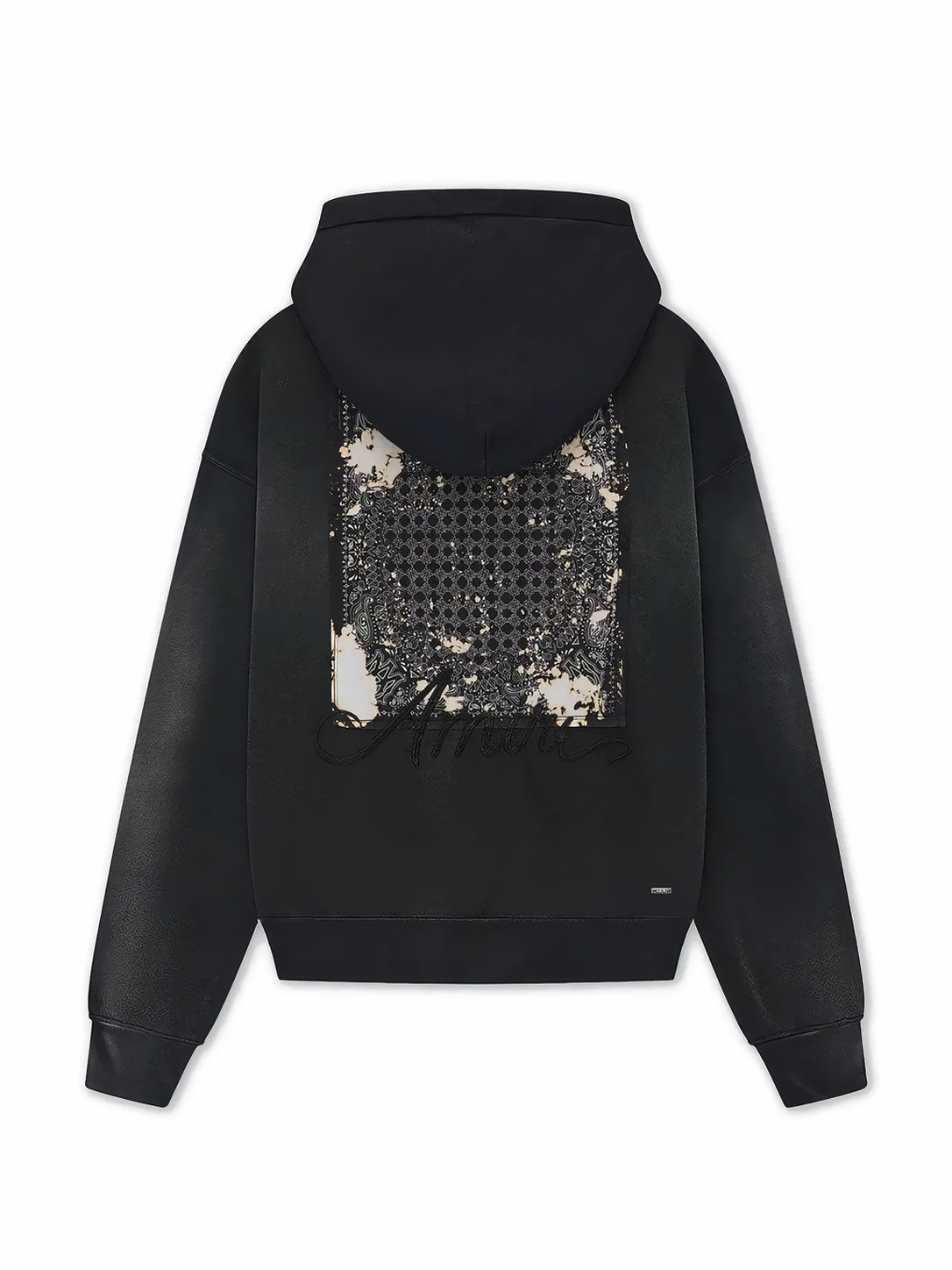 Amiri Bleach Bandana Hoodie Black
