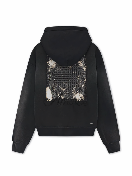 Amiri Bleach Bandana Hoodie Black