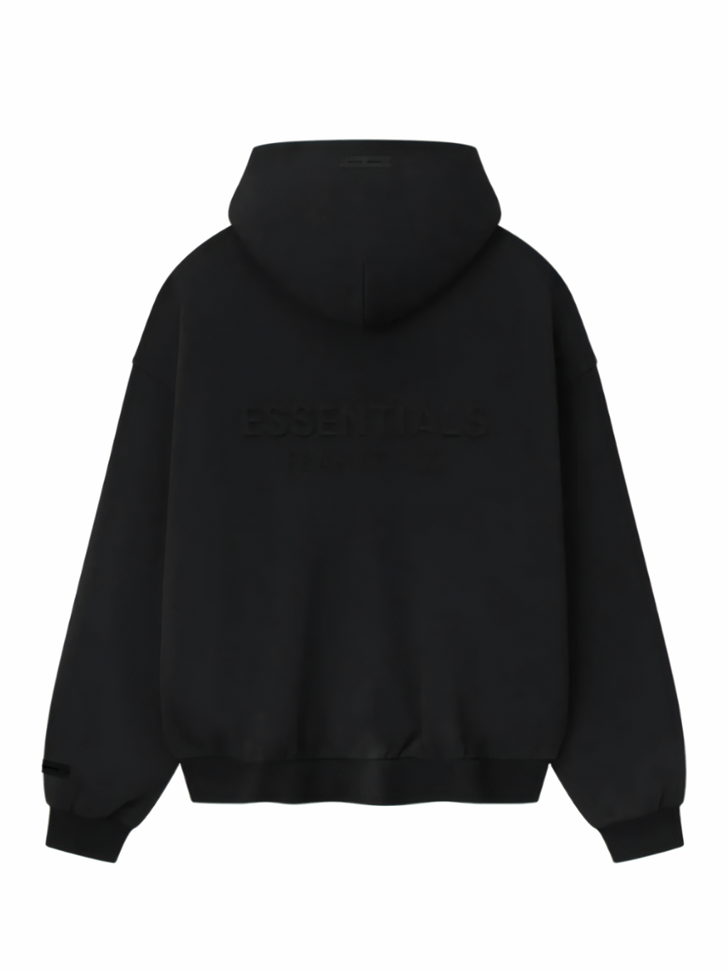 Essentials Embossed Classic Fleece Zip-Up Hoodie Jet Black