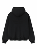 Essentials Embossed Classic Fleece Zip-Up Hoodie Jet Black
