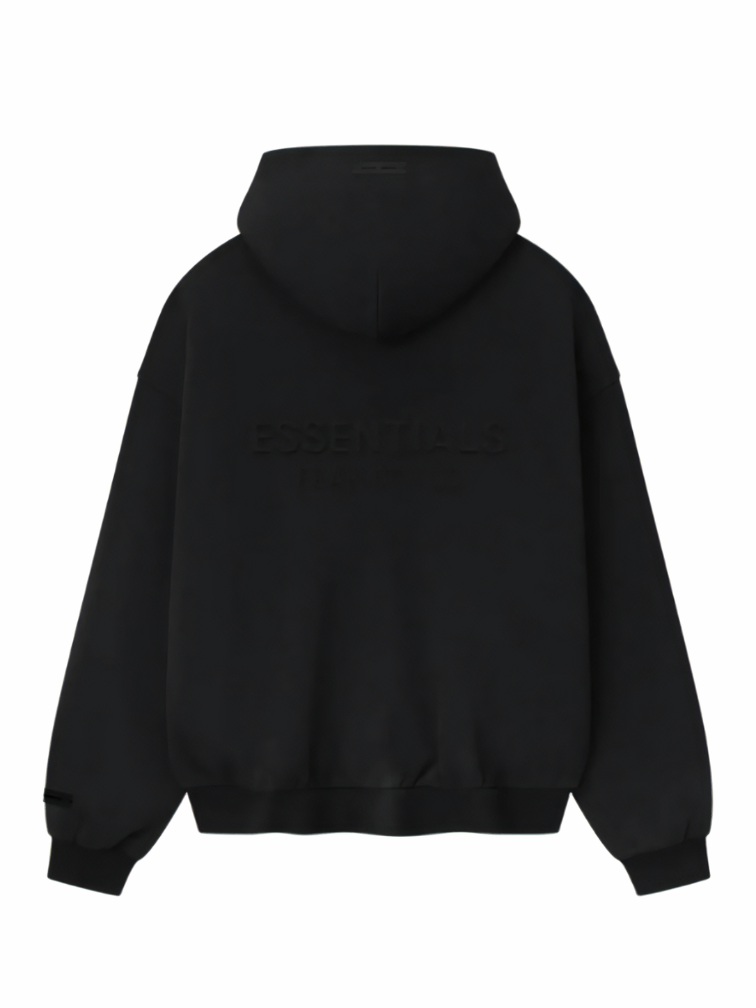 Essentials Embossed Classic Fleece Zip-Up Hoodie Jet Black