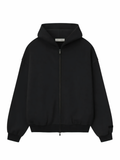 Essentials Embossed Classic Fleece Zip-Up Hoodie Jet Black