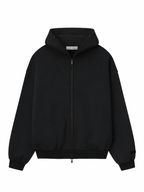 Essentials Embossed Classic Fleece Zip-Up Hoodie Jet Black