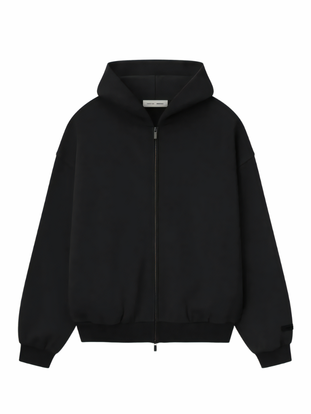 Essentials Embossed Classic Fleece Zip-Up Hoodie Jet Black