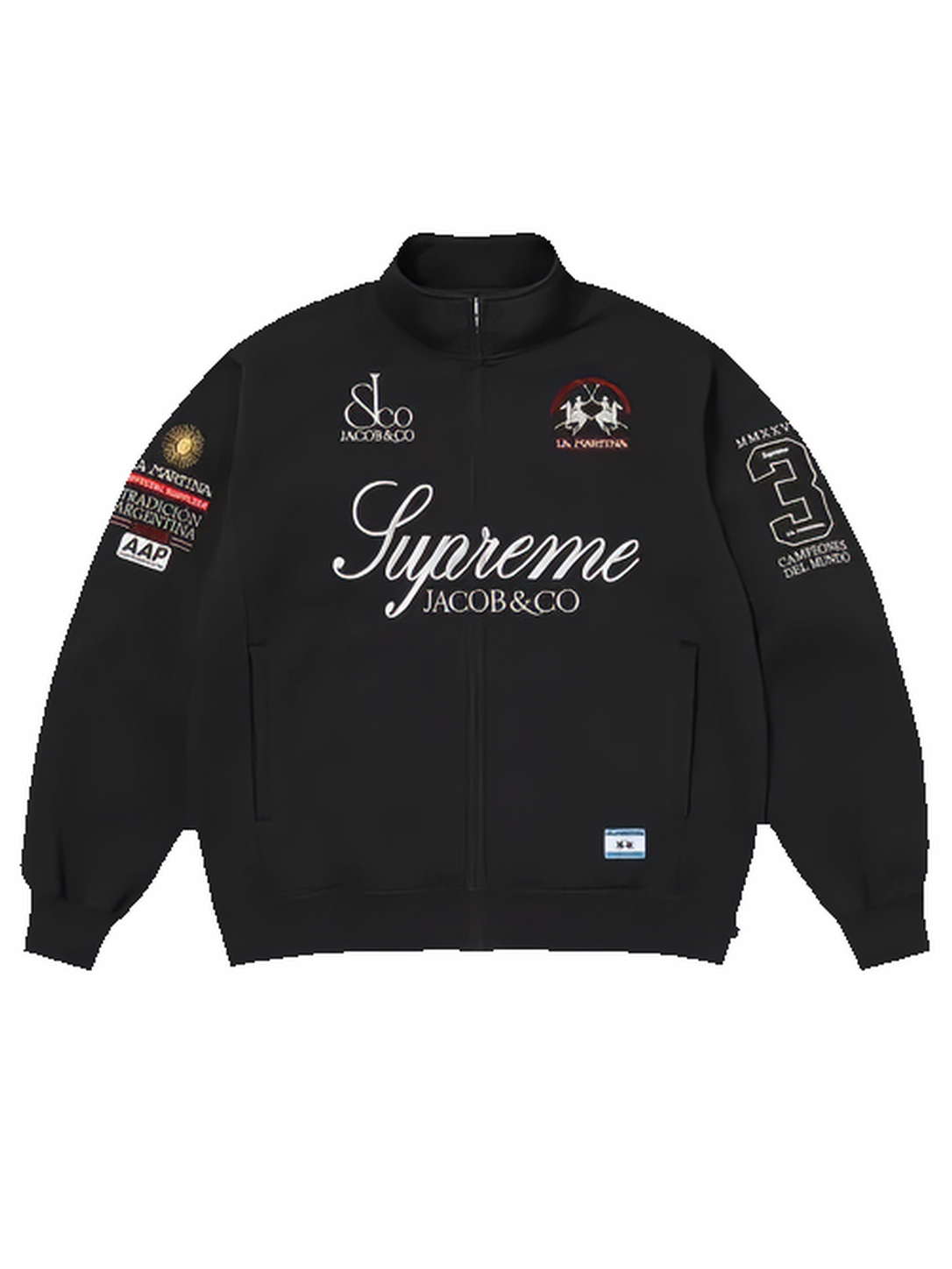 Supreme La Martina Zip Up Sweatshirt Black