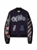 Off-White Chicago Bulls Varsity Jacket Navy/Black