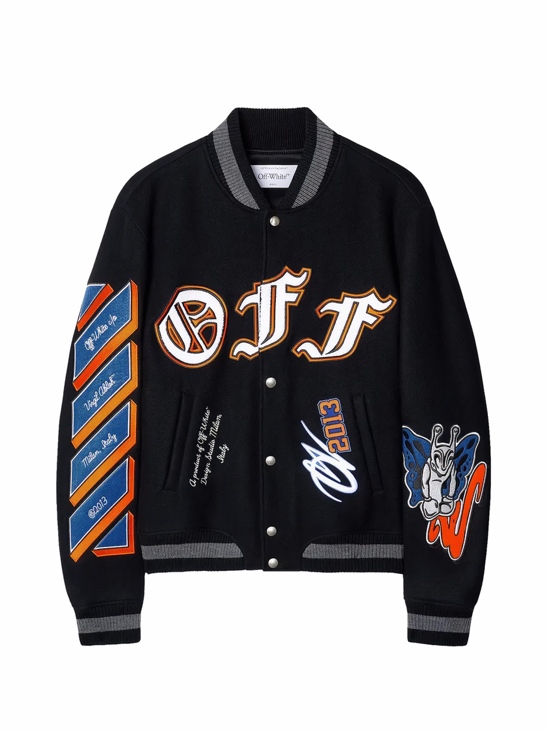 Off-White Varsity Bomber Jacket Black/Multicolor