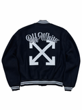 Off-White Wool Varsity Jacket Black/Silver