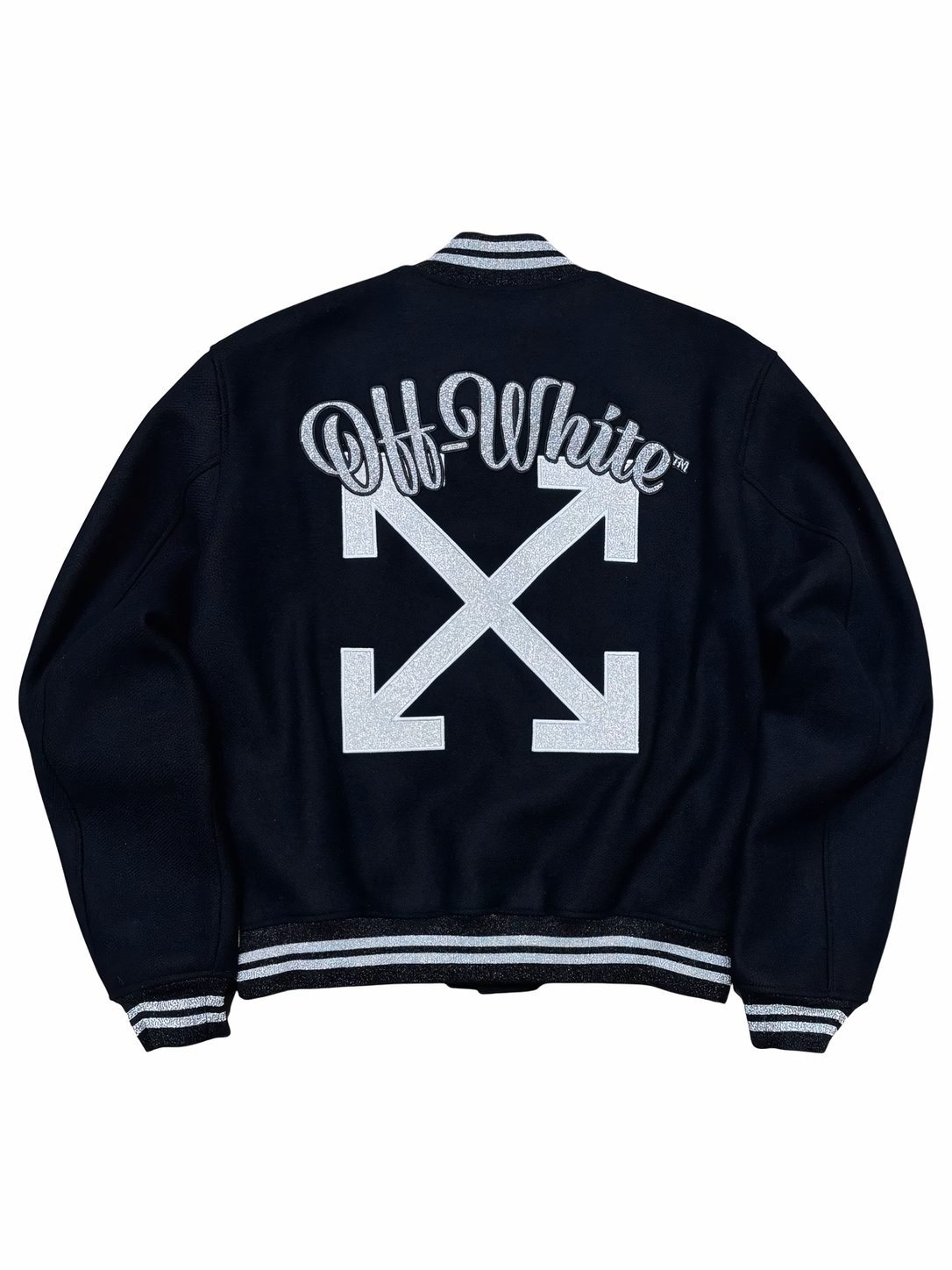 Off-White Wool Varsity Jacket Black/Silver
