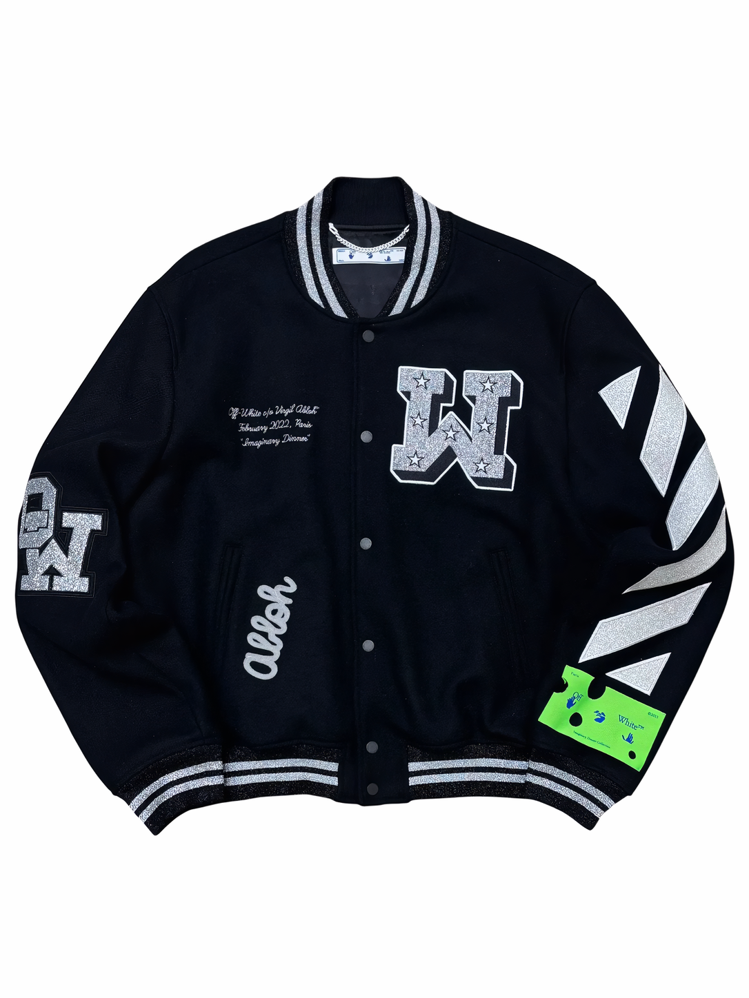 Off-White Wool Varsity Jacket Black/Silver