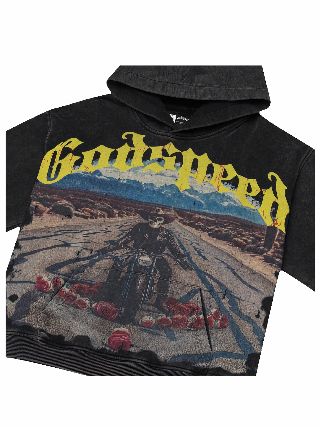 Godspeed Long Lonely Road Hoodie Black Wash