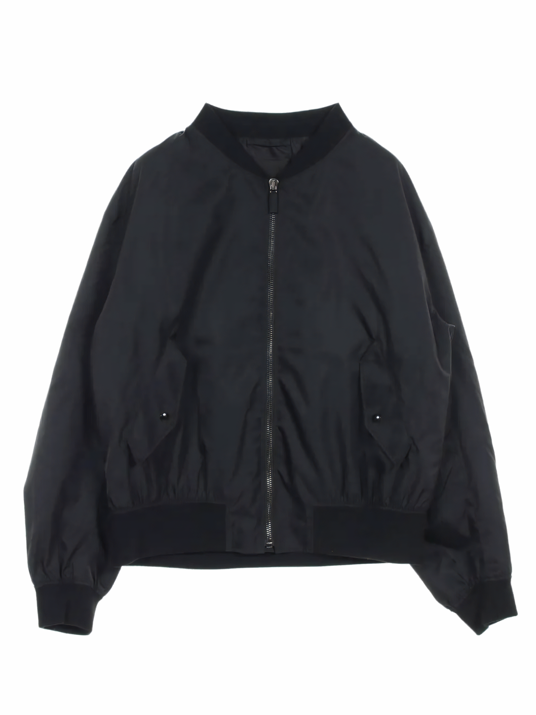 Prada Chamarra Bomber Con Placa Del Logo 2010 Black USED