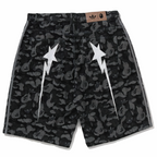 Adidas x Bape Camo Jacquard Shark Denim Jorts Black