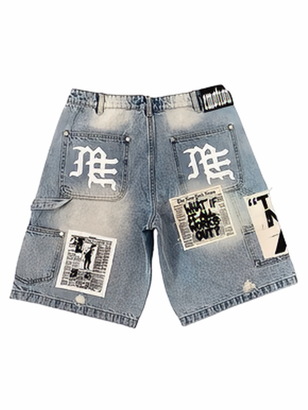 Mixed Emotion AI Denim Shorts Blue