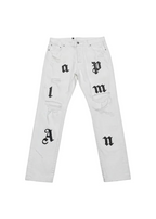 Palm Angels Bull Logo Patch Regular 5 Pocket Jeans Off White/Black