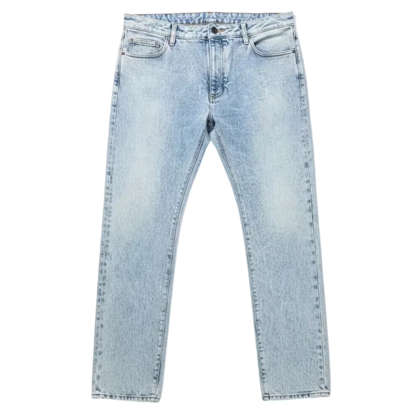 Palm Angels Curved Logo Back 5 Pocket Light Blue/White