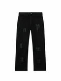 Palm Angels Logo Patch Straight Jeans Black