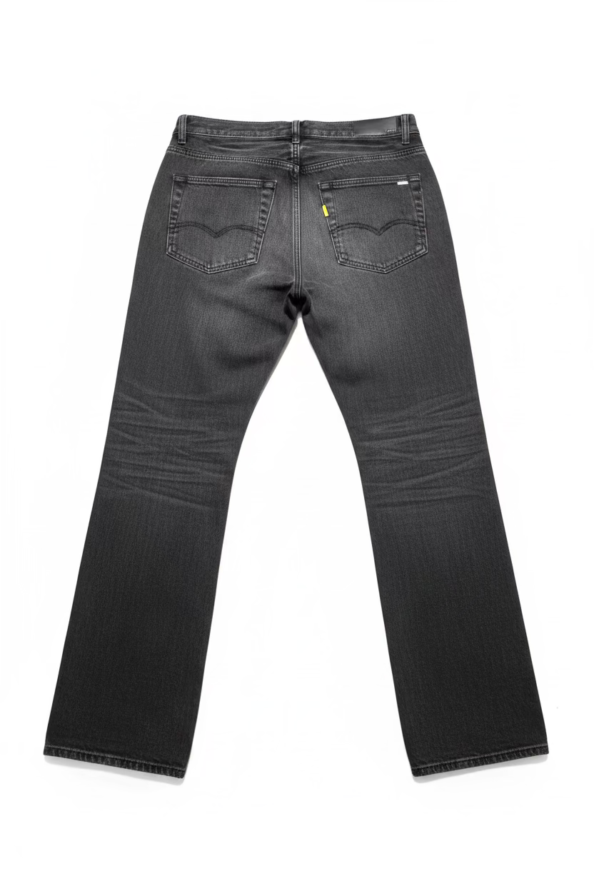 Amiri Varsity Eagle Logo Straight Jean Faded Black