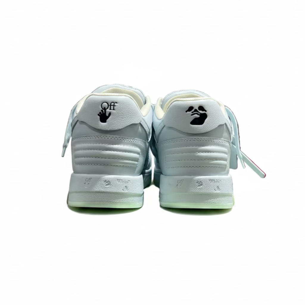 Off-White Out Of Office OOO Low Tops Light Blue/White USED