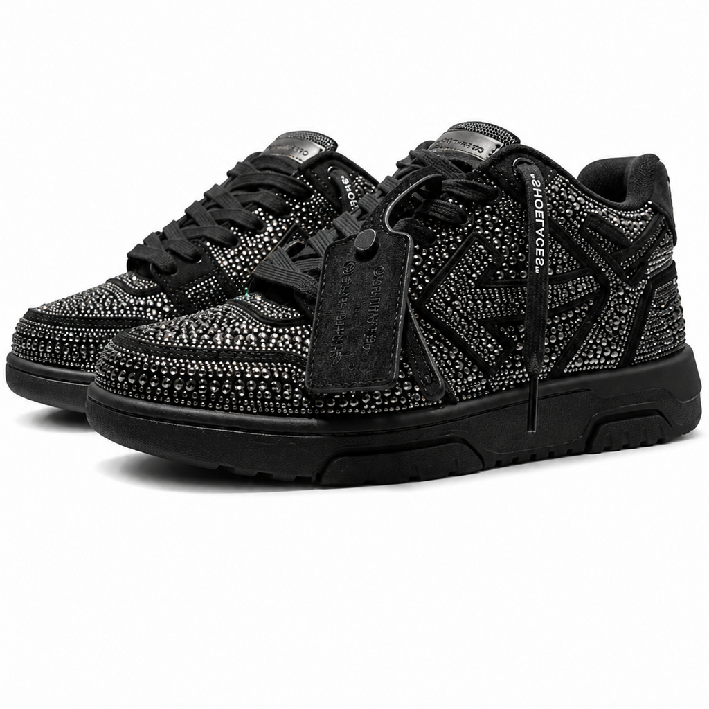Off-White Out Of Office OOO Low Tops Strass Crystal Embellished (Women's) Black