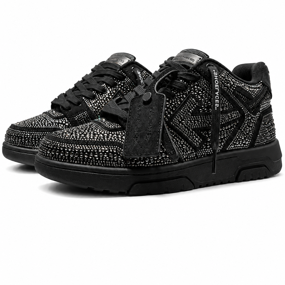 Off-White Out Of Office OOO Low Tops Strass Crystal Embellished (Women's) Black