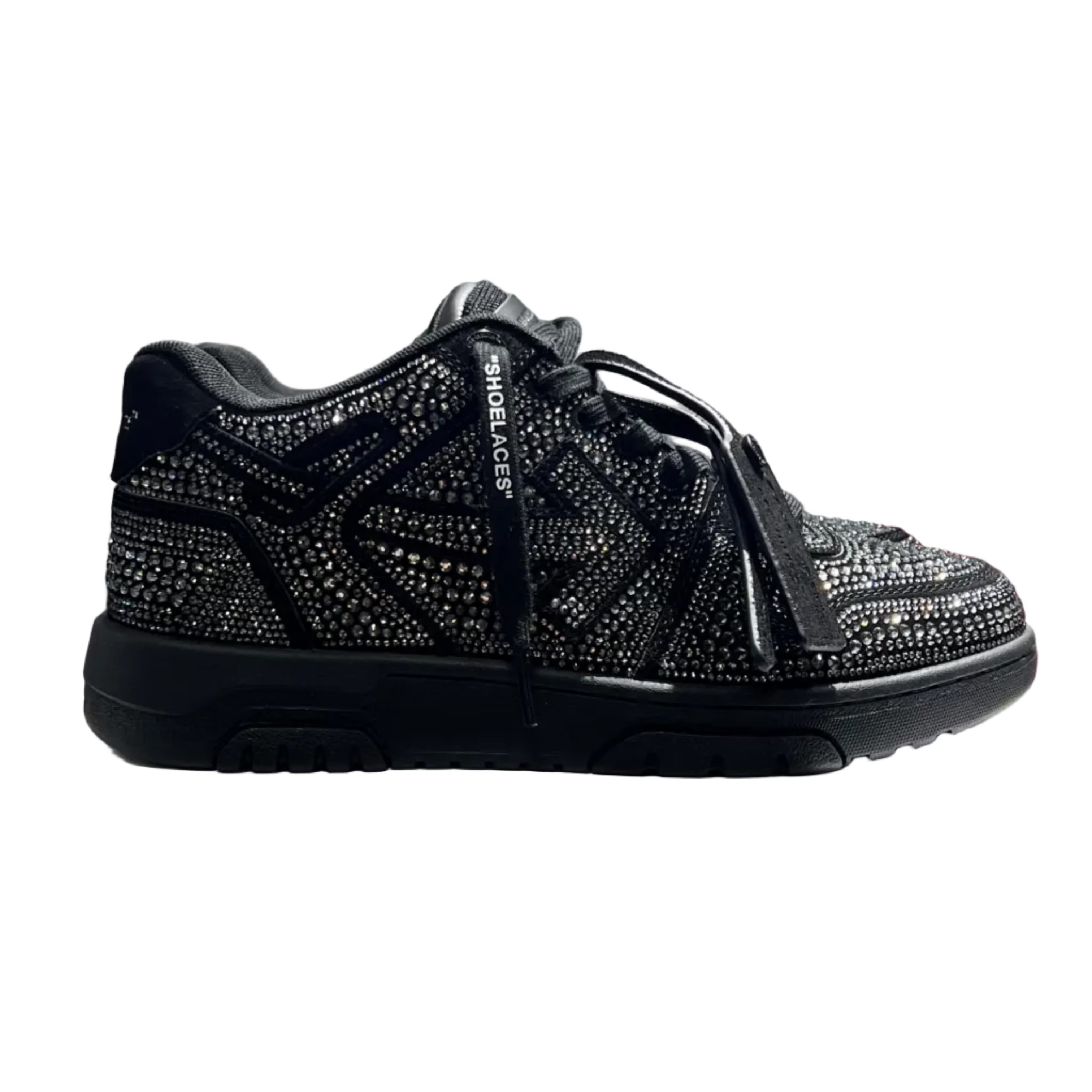 Off-White Out Of Office Low Tops Strass Crystal Embellished Black