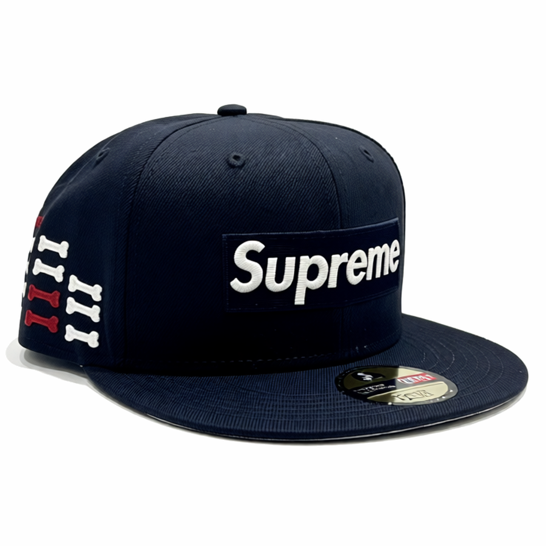 Supreme Gorro Bones Box Logo New Era Navy