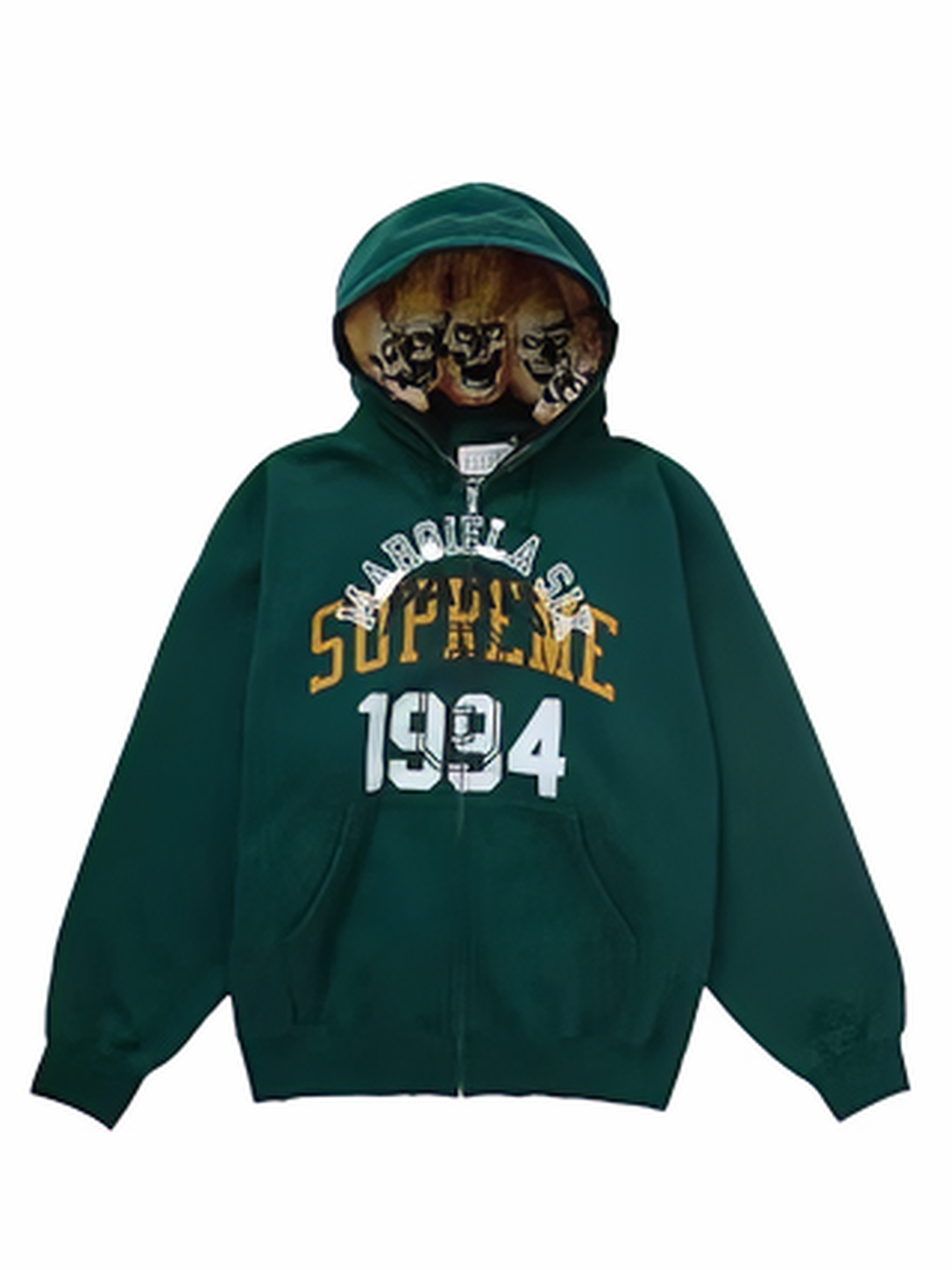 Supreme MM6 Maison Margiela Zip Up Hooded Sweatshirt Dark Green