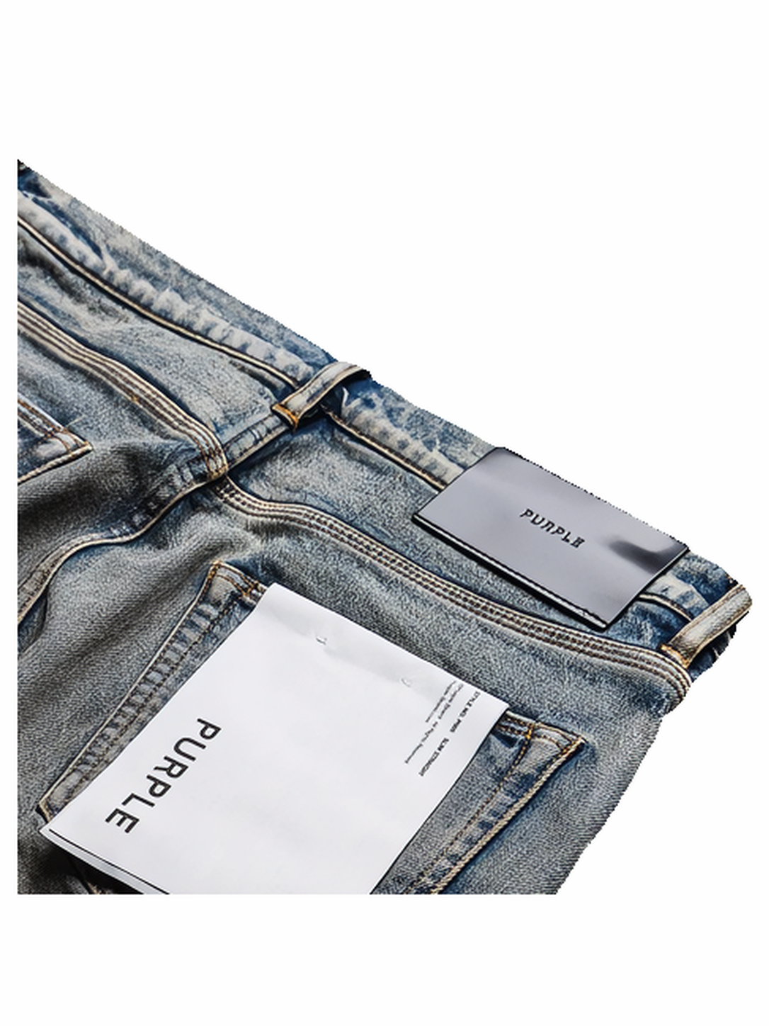 Purple Brand P005 Vintage Aged Straight Leg Jeans Mid Indigo