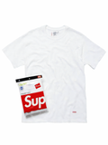 supreme medias / hanes tagless tees white pack x 3