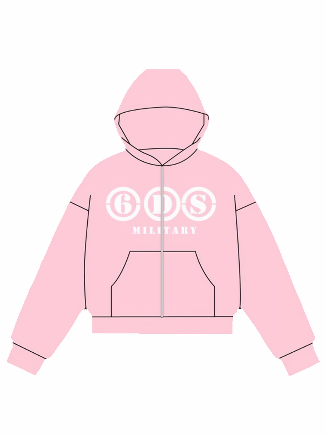 Goods Zip Up Hoodie Pink