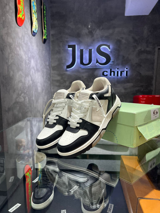 OFF-WHITE Out Of Office OOO Low Tops Black Beige
