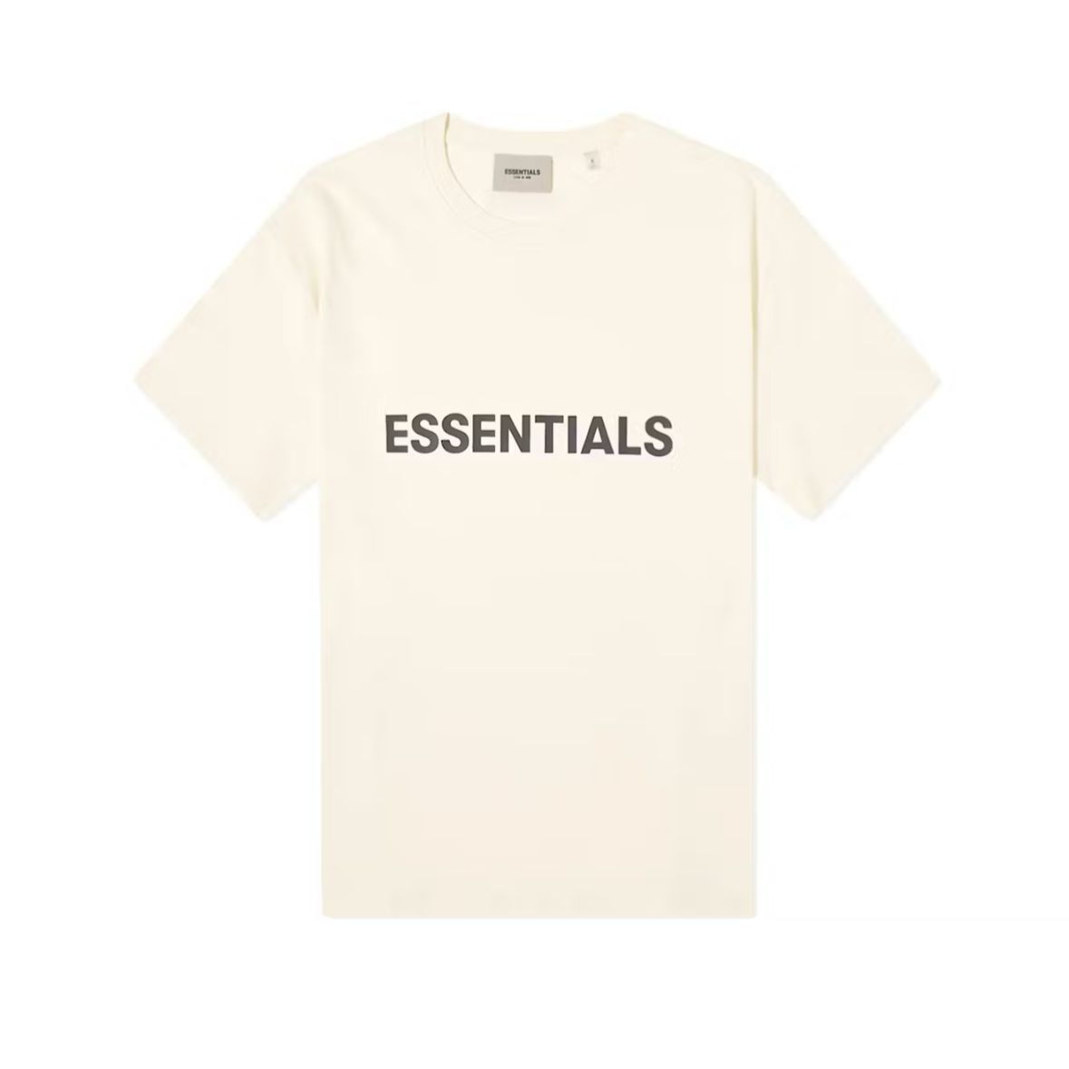 FOG Essentials Boxy T-Shirt Applique Logo Butter Cream