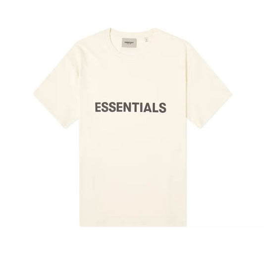 FOG Essentials Boxy T-Shirt Applique Logo Butter Cream