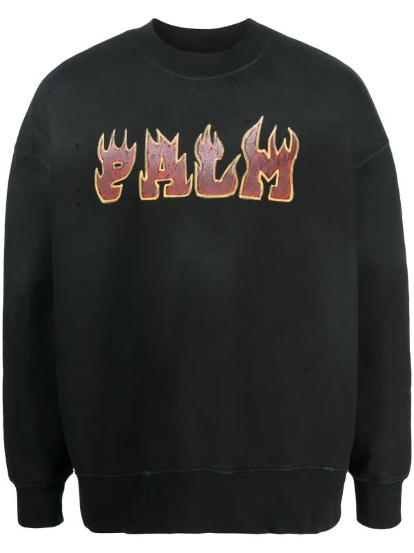 Palm Angels Logo Flames cotton sweatshirt