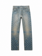 Amiri Bandana Jacquard Straight Jean Indigo