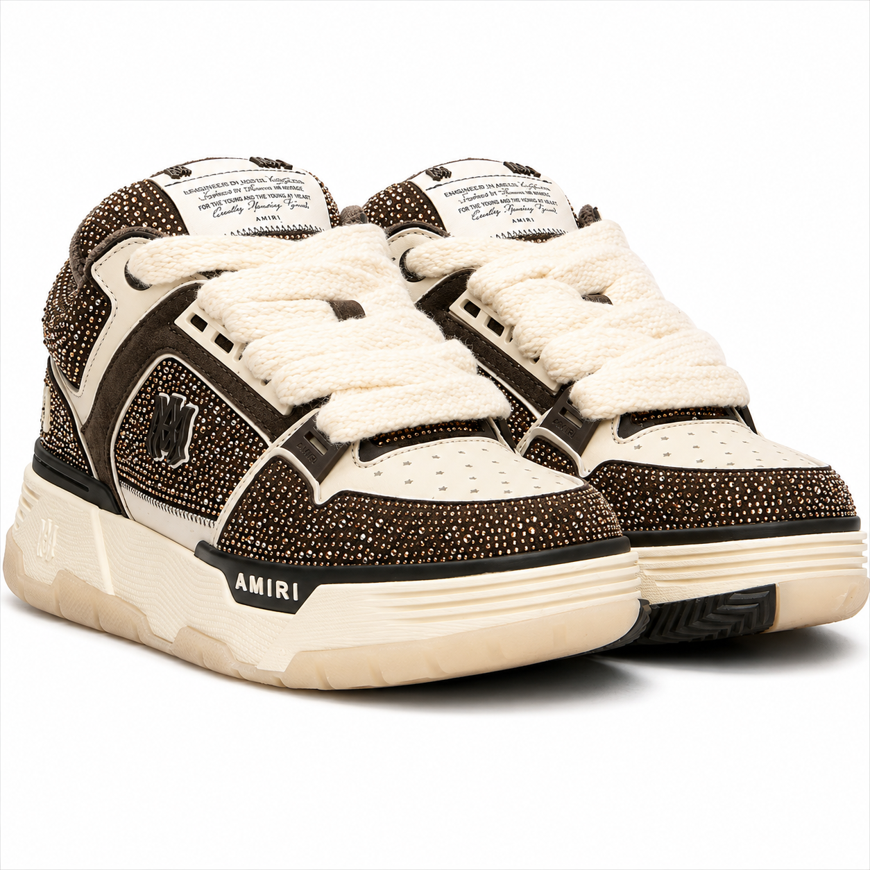 Amiri Crystal MA-1 Sneakers Brown/Beige